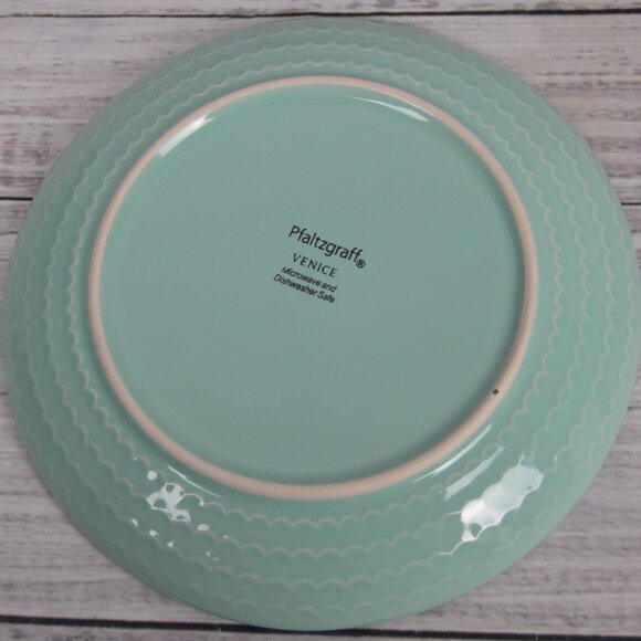 PFALTZGRAFF VENICE AQUA BLUE SEA SHELL SALAD PLATES 8.5" D SET OF 4 NEW  **Pleas - Picture 12 of 13